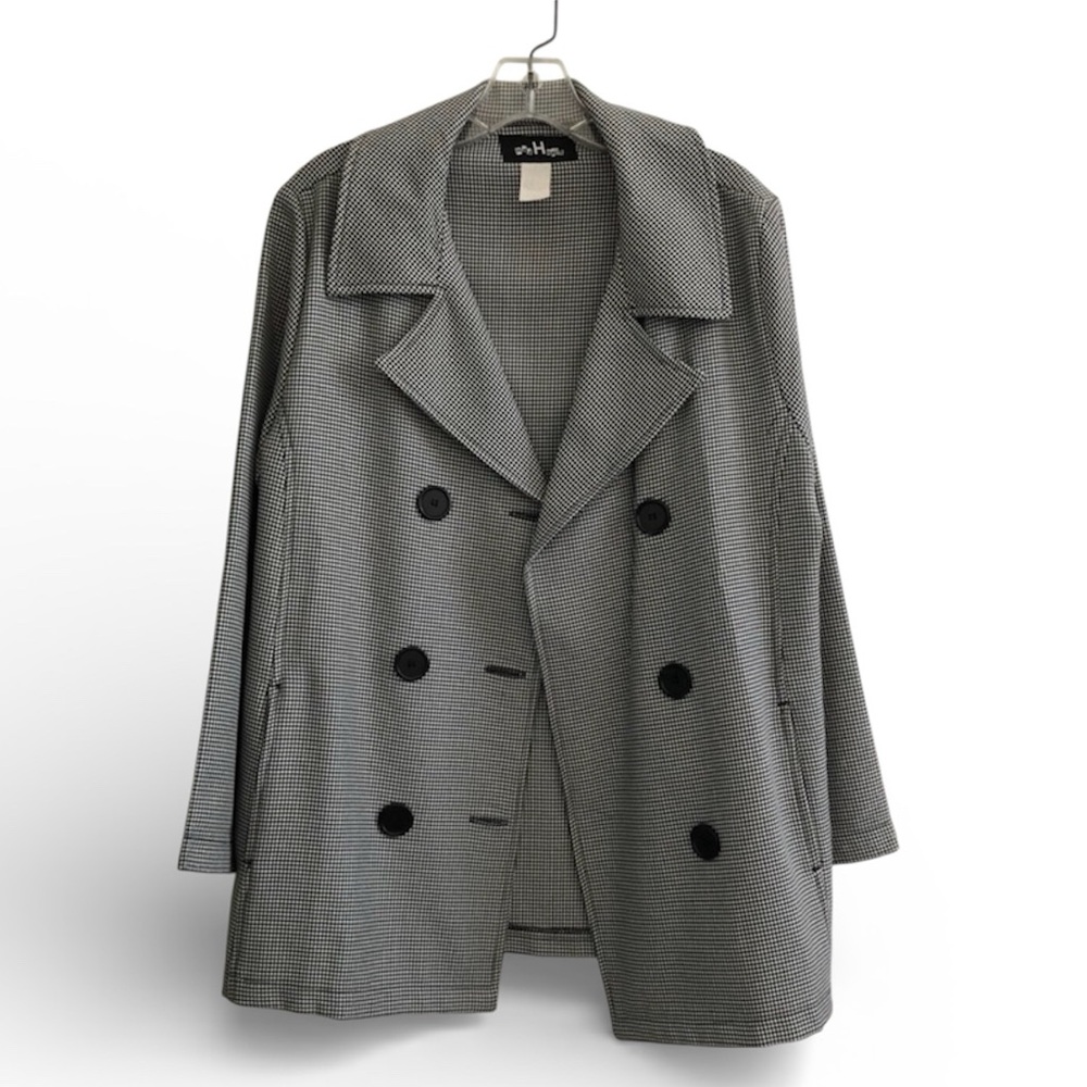 Women’s Black & White Peacoat